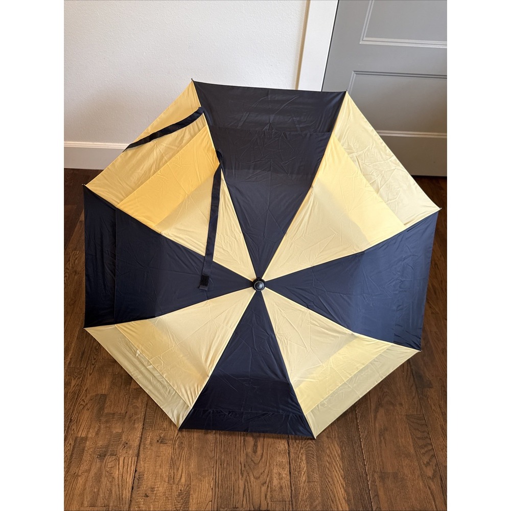 Cutter & Buck Compact Travel Umbrella CB8801-94 Navy Yellow Folding Golf New